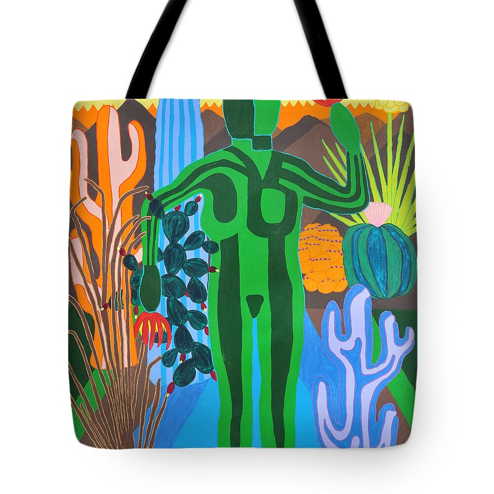 Southwest Tote Bag featuring the painting Pricked by Erika Jean Chamberlin