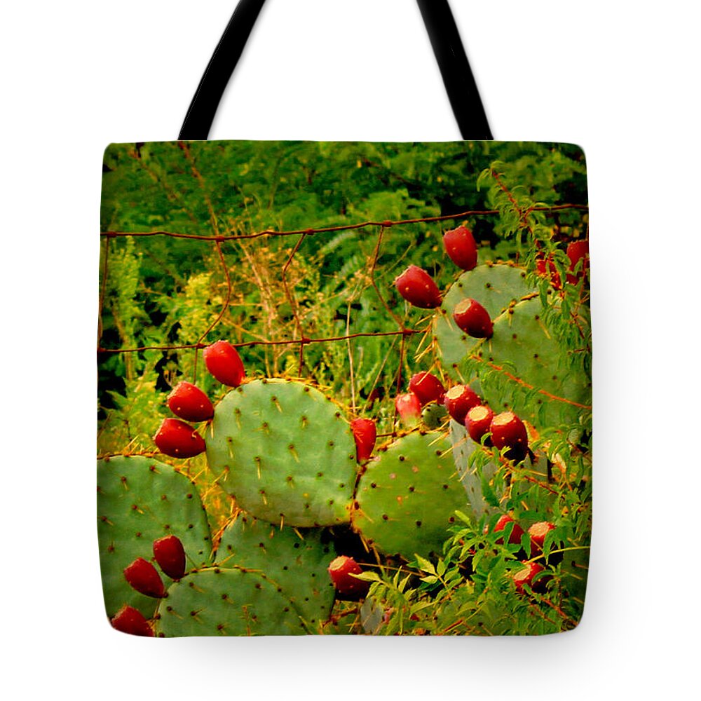 Cactus Tote Bag featuring the photograph Prickly Pear Cactus by Bonnie Willis