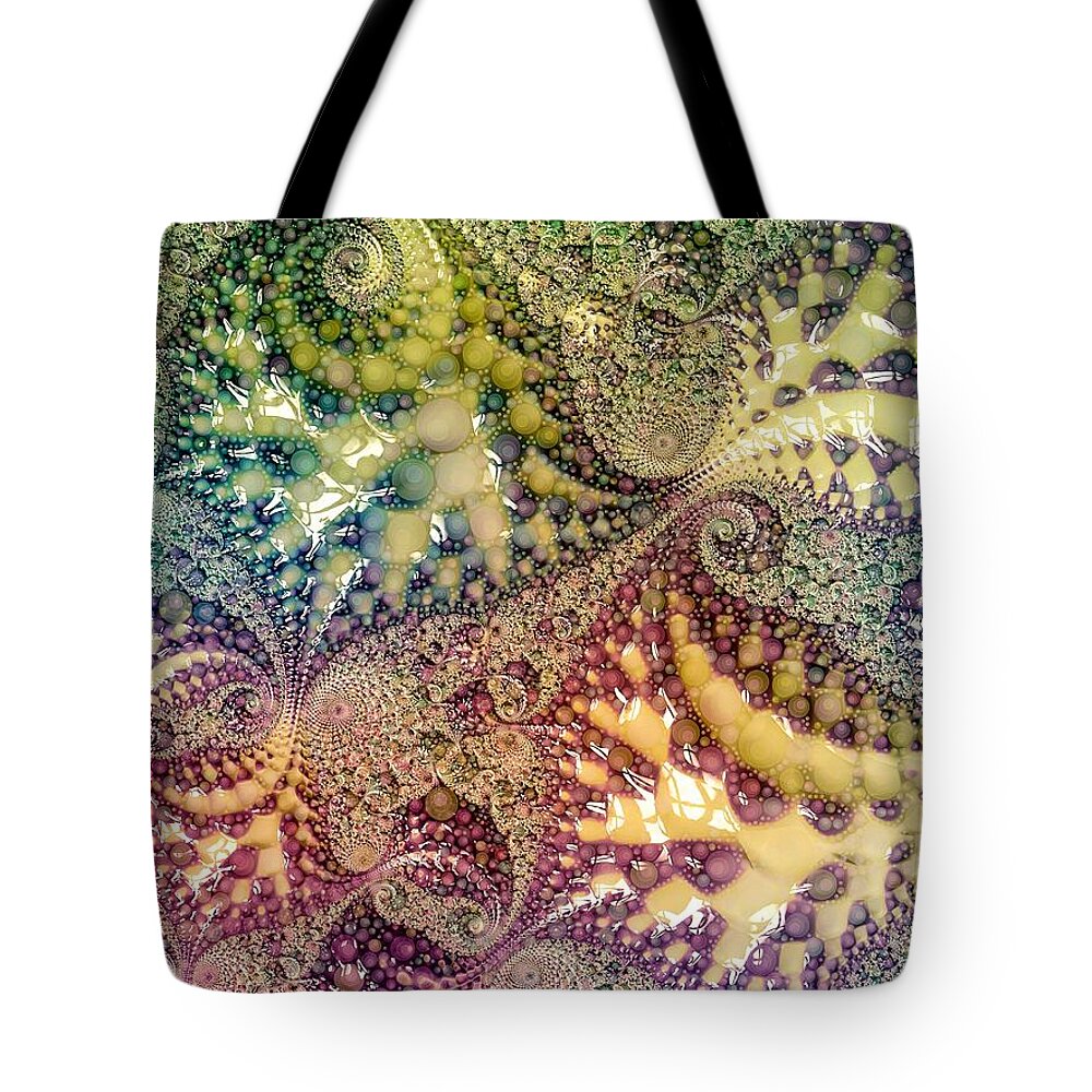 Primordial Soup Tote Bag featuring the digital art Primordial Seafood Bisque by Susan Maxwell Schmidt