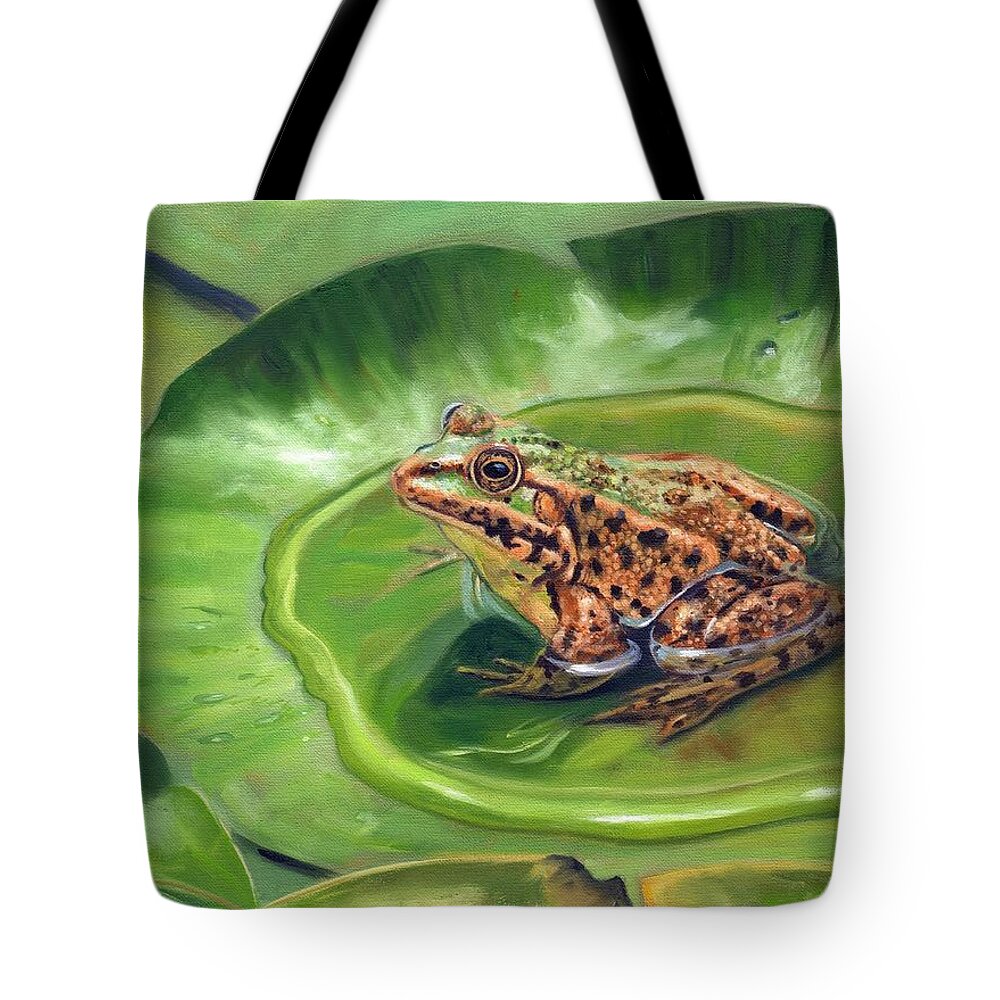 Frog Tote Bag featuring the painting Prince Charming by David Stribbling