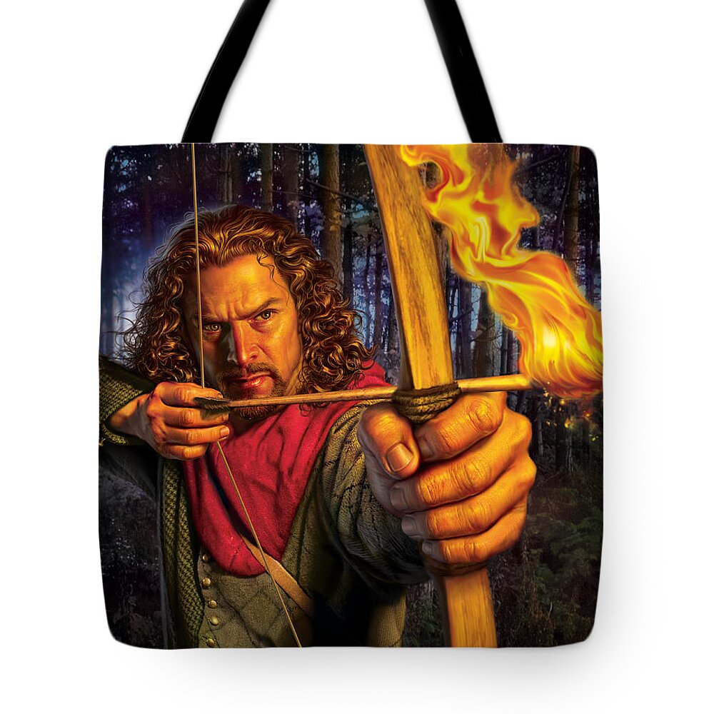 Robin Hood Tote Bag featuring the digital art Prince of Thieves by Mark Fredrickson