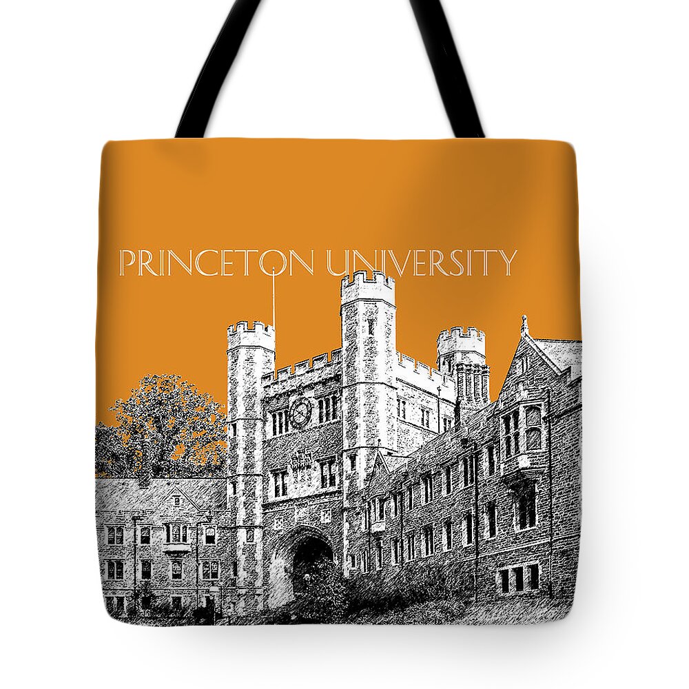 University Tote Bag featuring the digital art Princeton University - Dark Orange by DB Artist