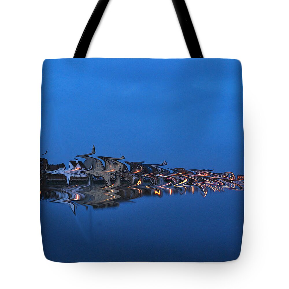 Seascape Tote Bag featuring the photograph Promenade in Blue by Spikey Mouse Photography