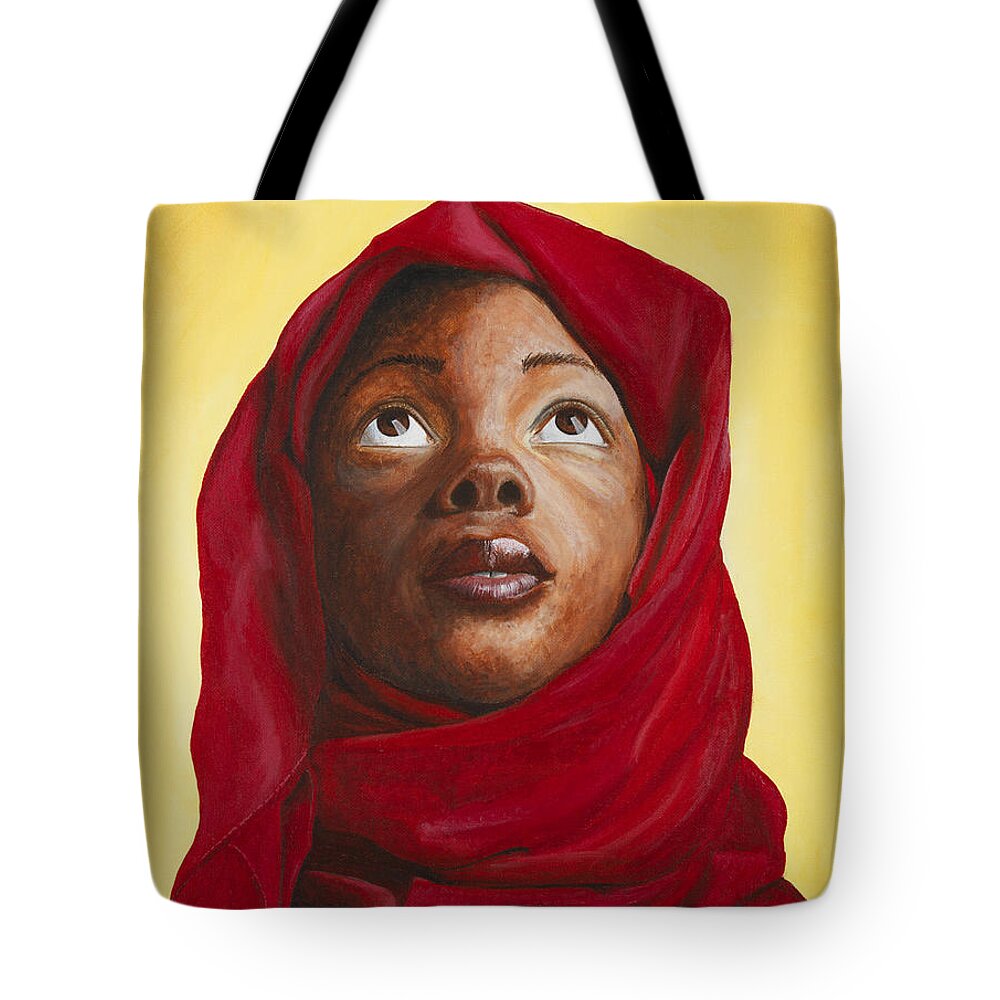 Promise Tote Bag featuring the painting Promise by Karen Loughridge KLArt