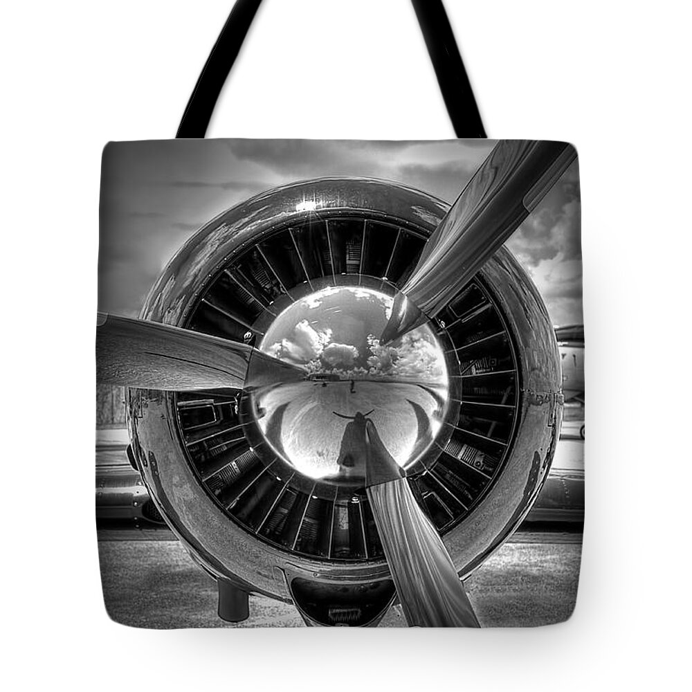 Airplane Tote Bag featuring the photograph Props And Jet by Rudy Umans