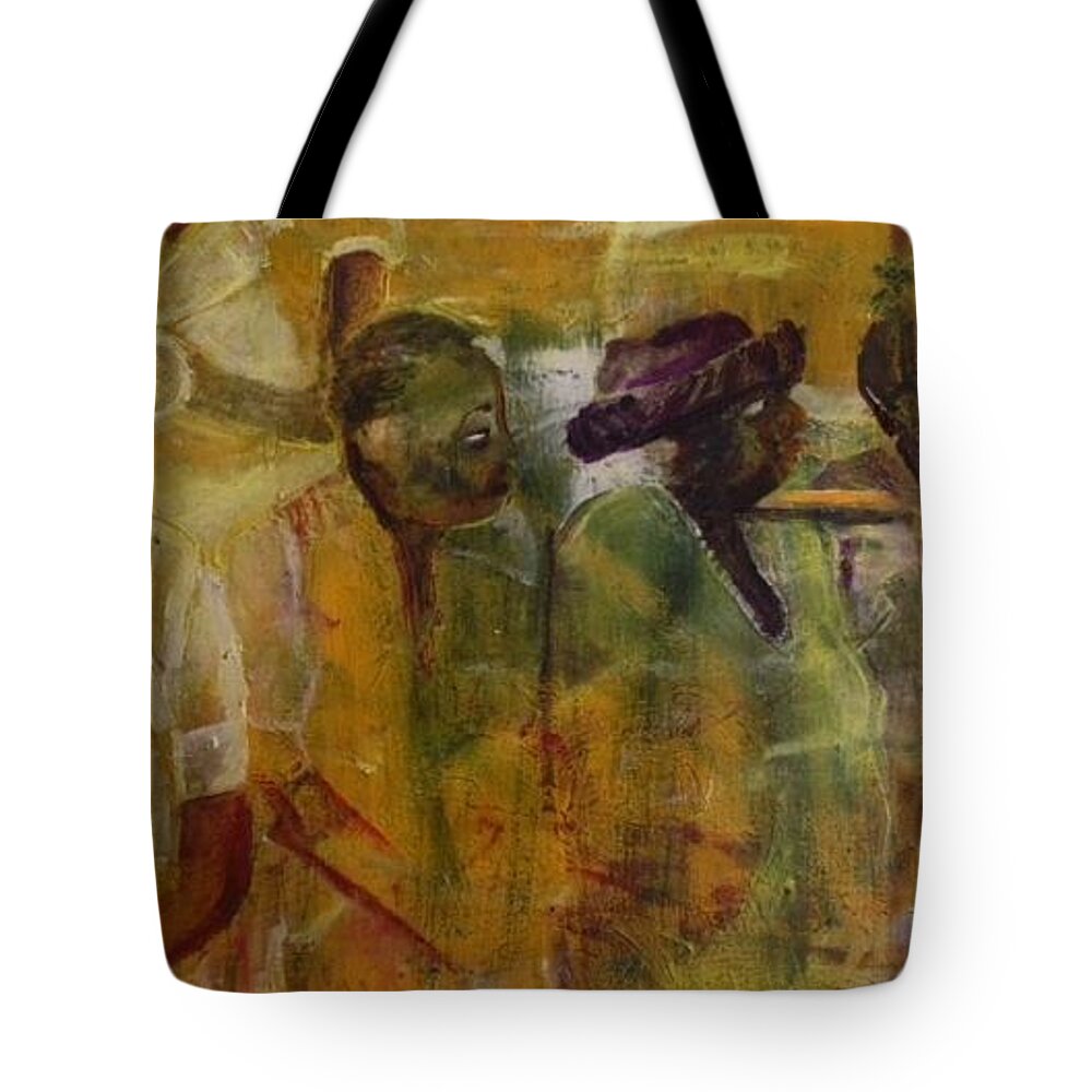 Church Members Tote Bag featuring the painting Providence Baptist Church by Peggy Blood