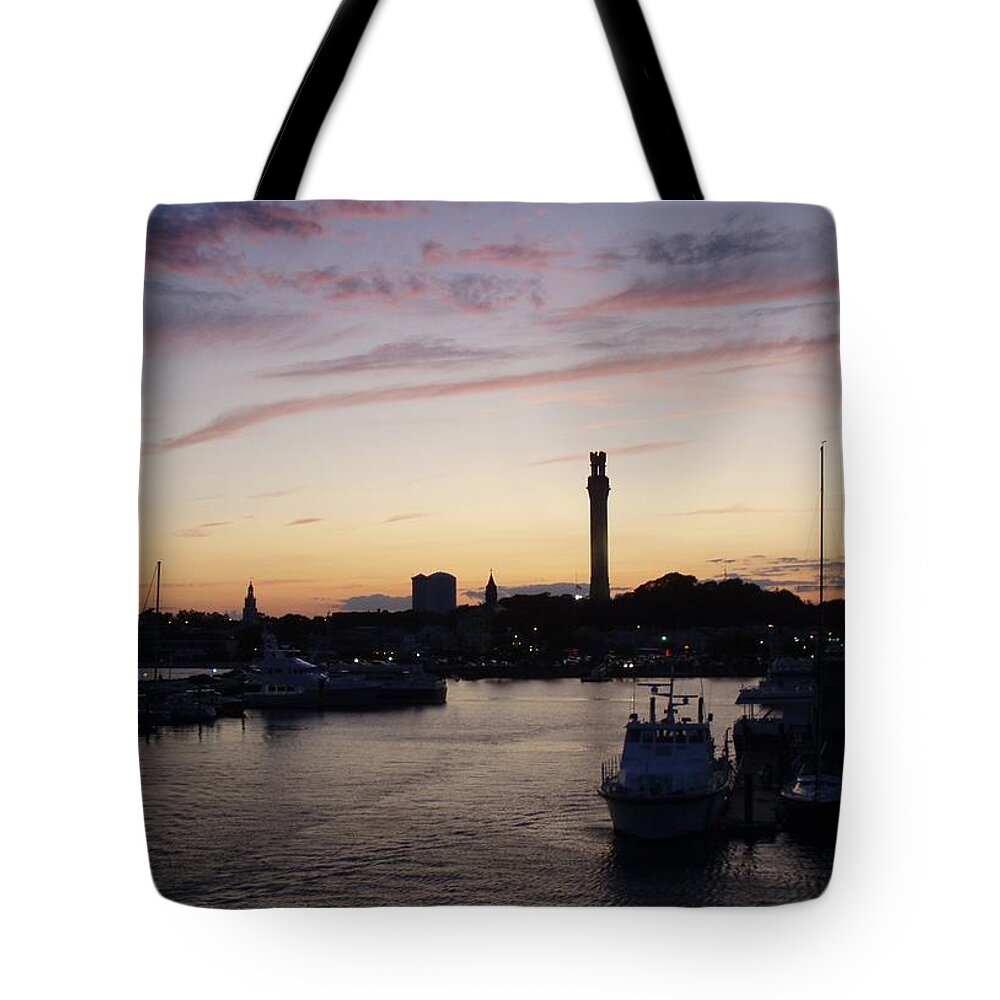 Provincetown Tote Bag featuring the photograph Provincetown Sunset by Robert Nickologianis