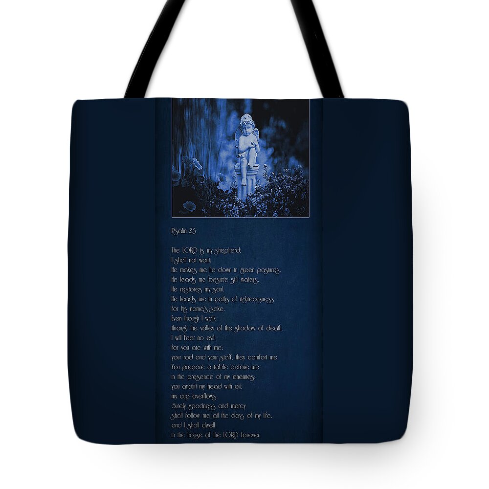 Bible Tote Bag featuring the photograph Psalm 23 - The Lord Is My Shepherd... by Maria Angelica Maira