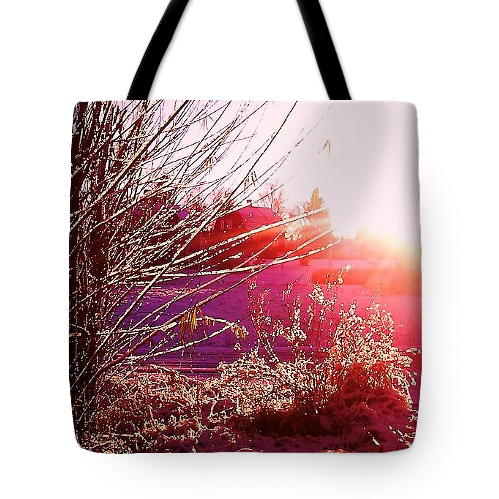 Psychedelic Winter Tote Bag featuring the photograph Psychedelic Winter  by Martin Howard