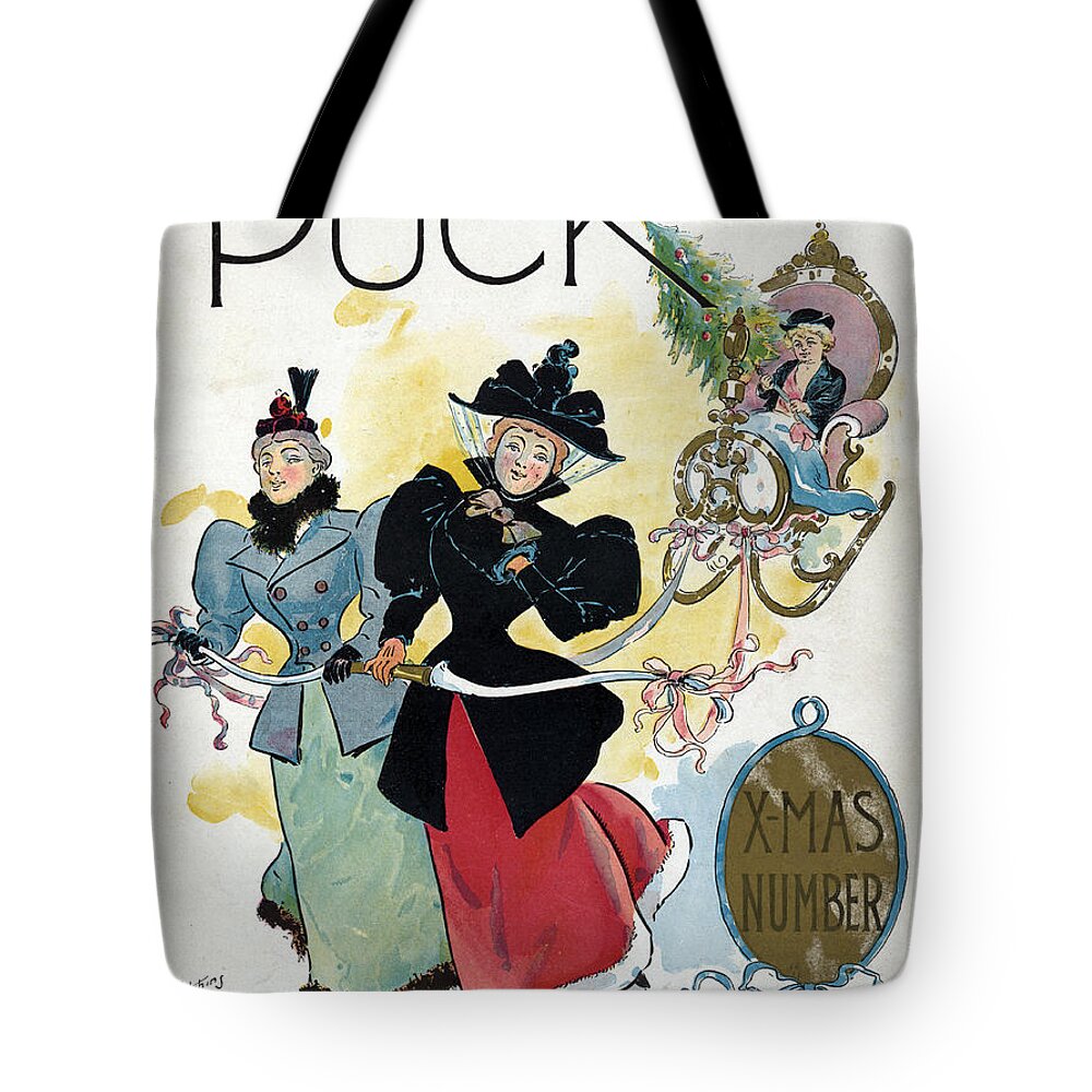 Holiday Tote Bag featuring the photograph Puck Christmas, 1894 by Science Source