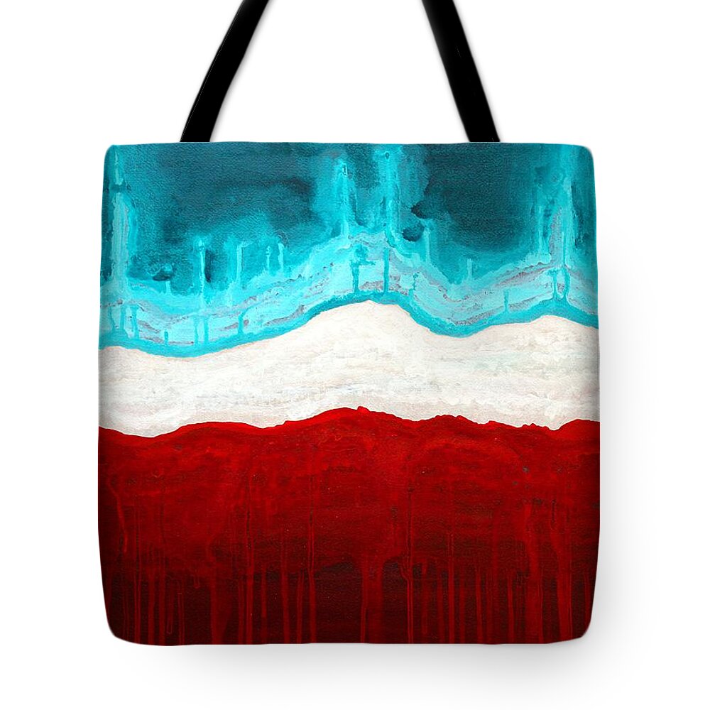 Native American Tote Bag featuring the painting Pueblo Cemetery original painting by Sol Luckman