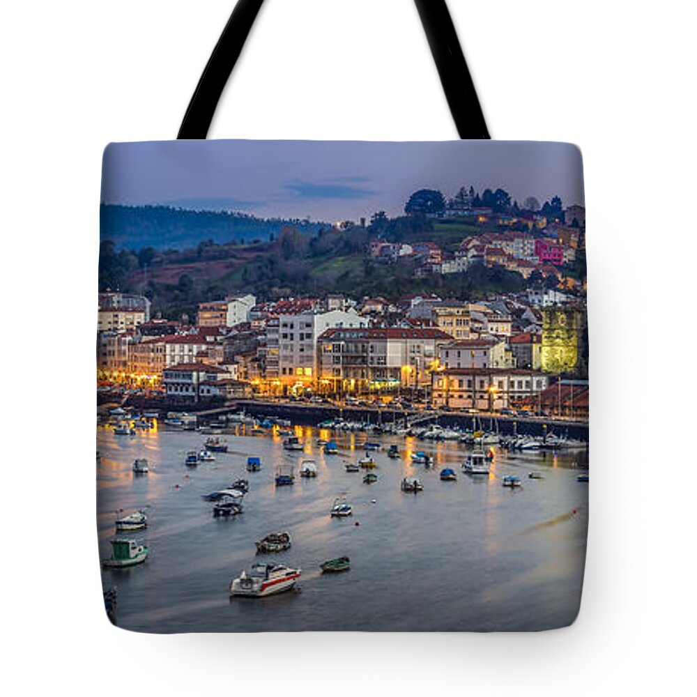 Puentedeume Tote Bag featuring the photograph Puentedeume Panorama Galicia Spain by Pablo Avanzini