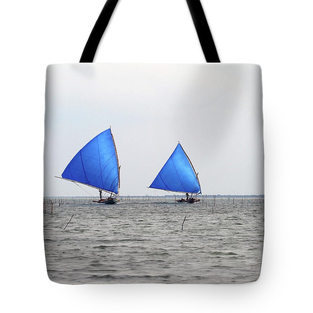 Sailboat Tote Bag featuring the photograph Pulicat Lake Bird Sanctuary-andhra by Photo By Learning.photography (gautam Chakrabarti) - India