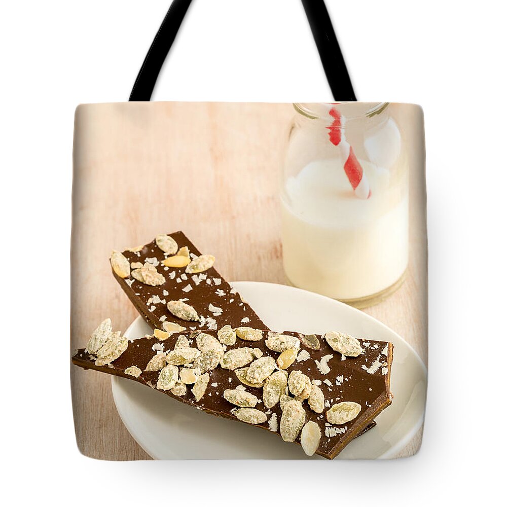 Chocolate Tote Bag featuring the photograph Pumpkinseed and Burnt Butter Toffee by Edward Fielding