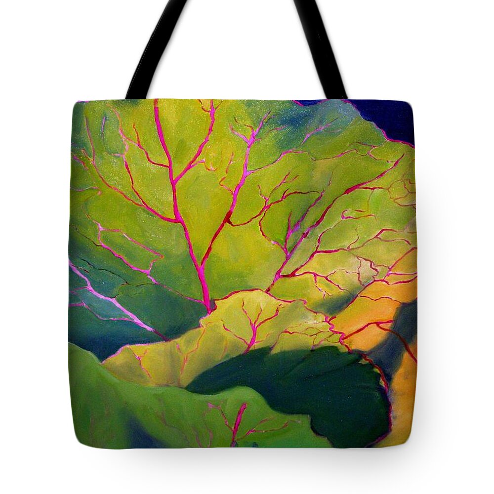 Vegetables Tote Bag featuring the painting Purple Cabbage at Sunrise by Maria Hunt
