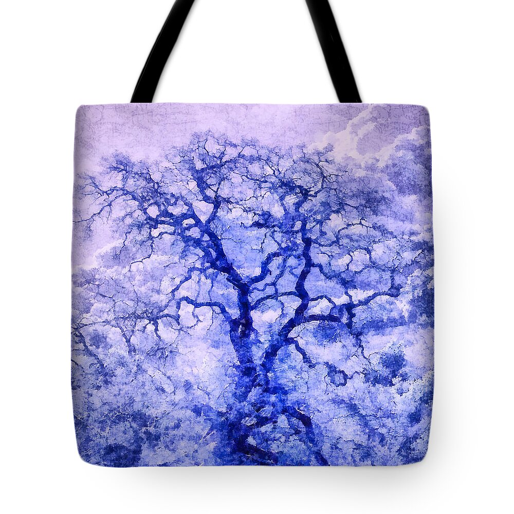 Nature Tote Bag featuring the digital art Purple Oak Tree Dream by Priya Ghose