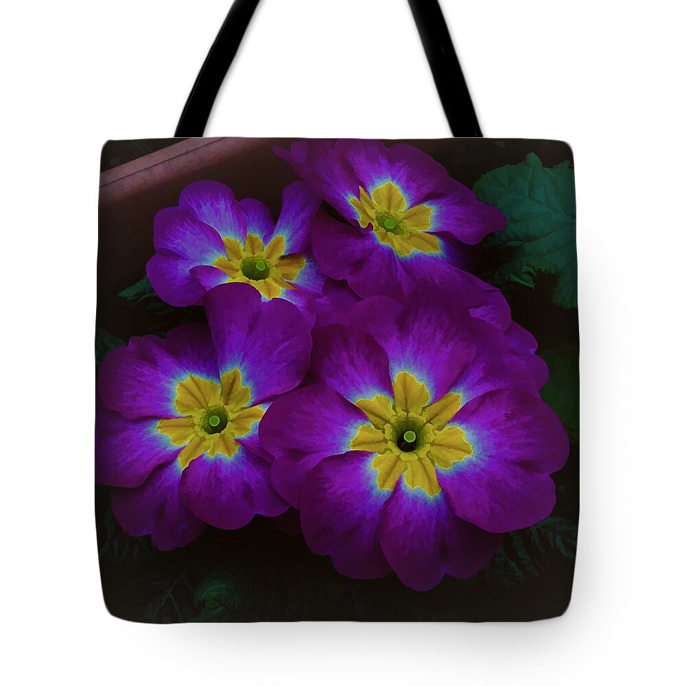 Wall Decor Tote Bag featuring the photograph Purple Primrose by Ron Roberts