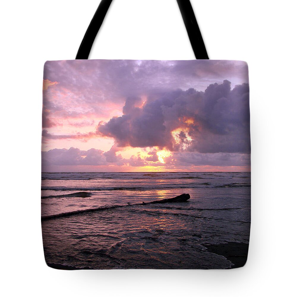 Sunset Tote Bag featuring the photograph Purple Pink Sunset by Athena Mckinzie