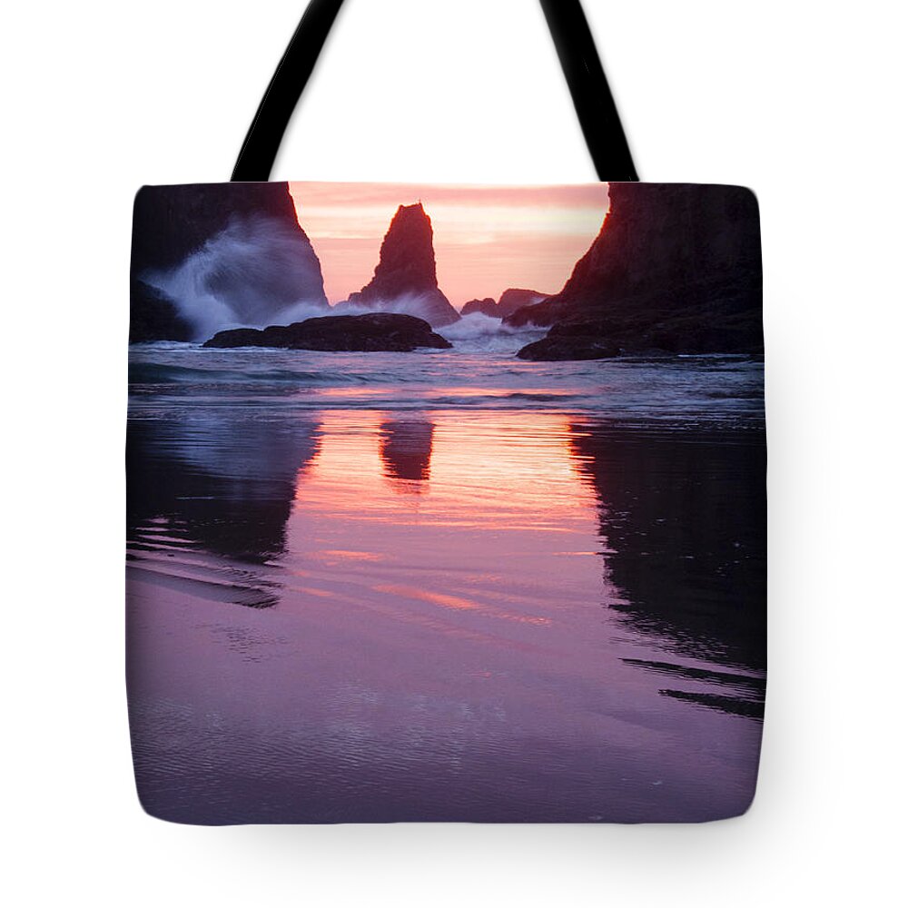 Sunset Tote Bag featuring the photograph Purple Sunset by Vivian Christopher