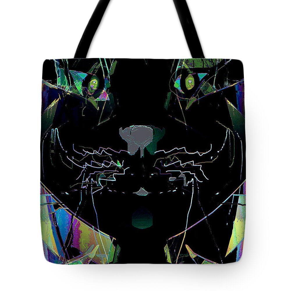 Pussy Cat Tote Bag featuring the mixed media Pussy Cat by Natalie Holland