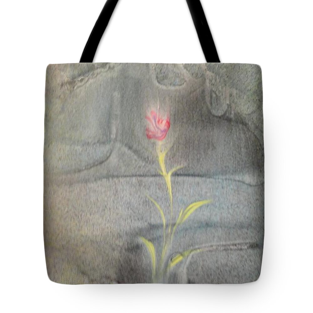 Quake Tote Bag featuring the painting Quake by Mike Breau
