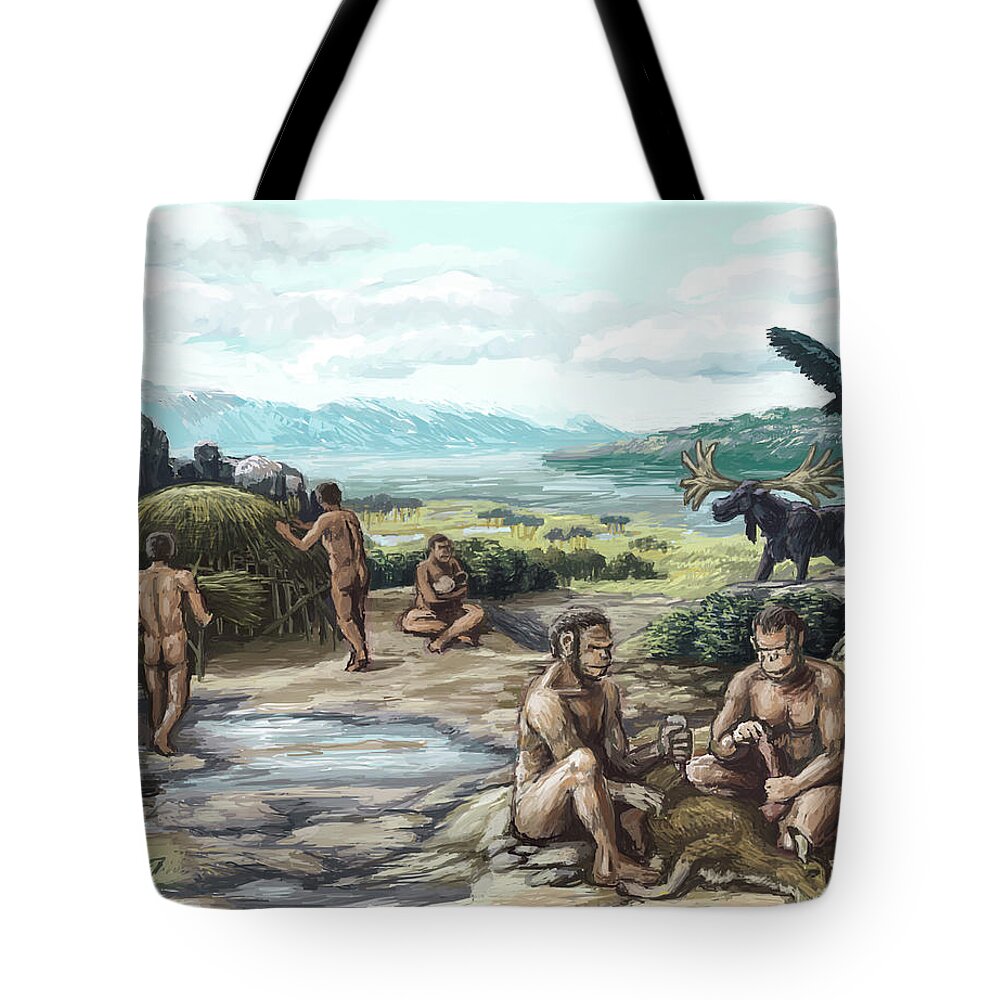 Science Tote Bag featuring the photograph Quaternary Period, Hominid Settlement by Spencer Sutton