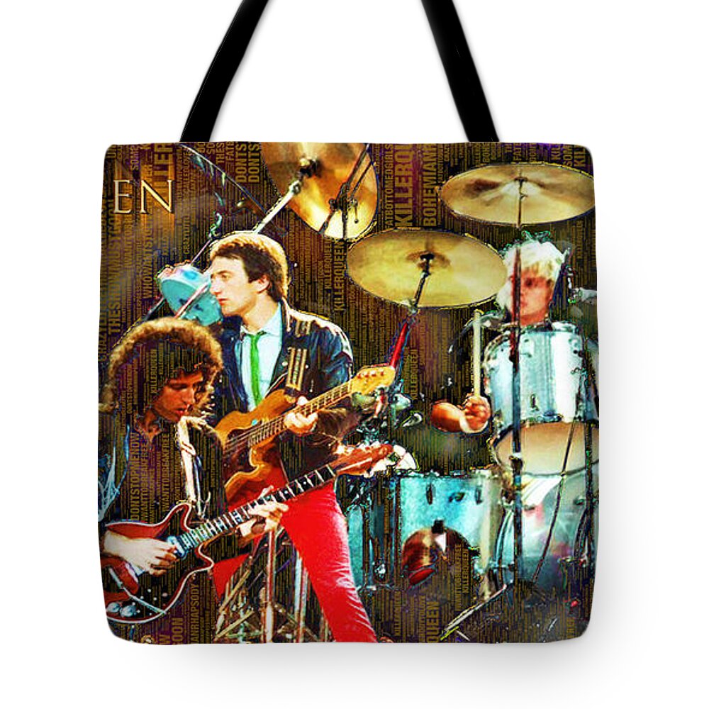 Queen Tote Bag featuring the painting Queen by Tony Rubino