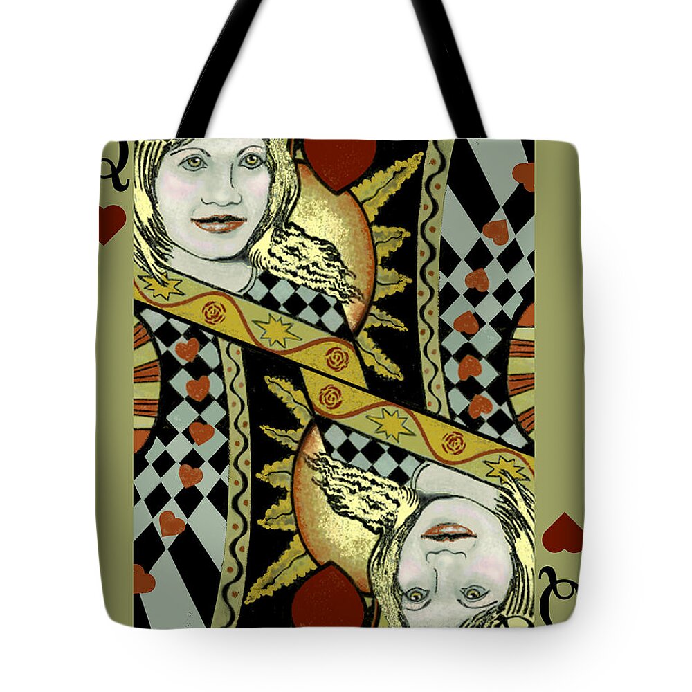 Queen Tote Bag featuring the painting Queen's Card II by Carol Jacobs