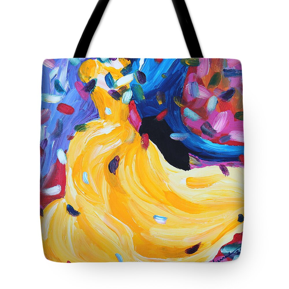 Quickstep Tote Bag featuring the painting Quickstep by Kume Bryant