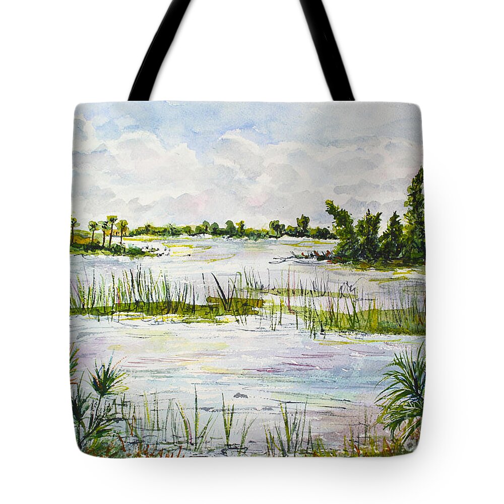 Florida Tote Bag featuring the painting Quiet Waters Park Deerfield Beach FL by Janis Lee Colon