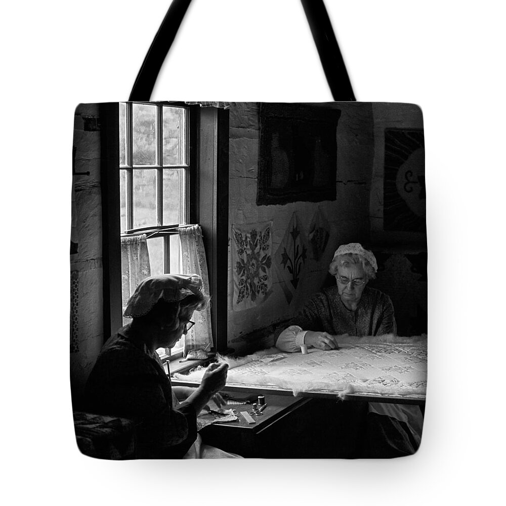 Canada Tote Bag featuring the photograph Quilters by Mike Schaffner