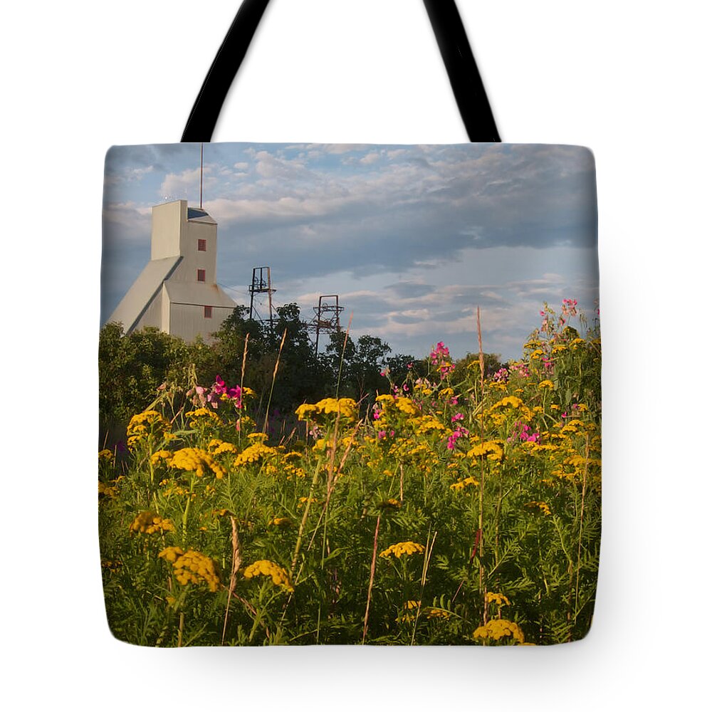Landscapes Tote Bag featuring the photograph Quincy Mine by Mary Lee Dereske