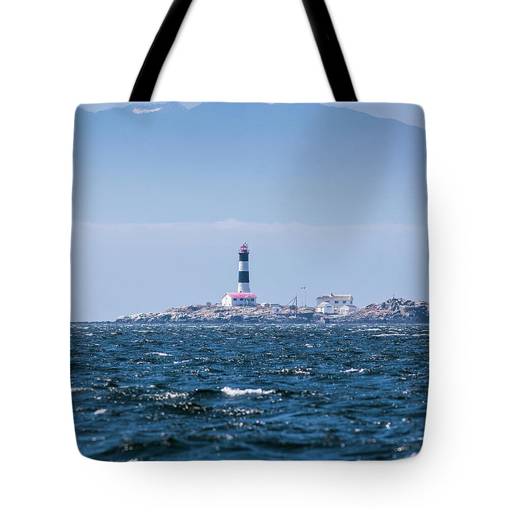 Vancouver Island Tote Bag featuring the photograph Race Rocks Lighthouse Is Situated On by Debra Brash / Design Pics