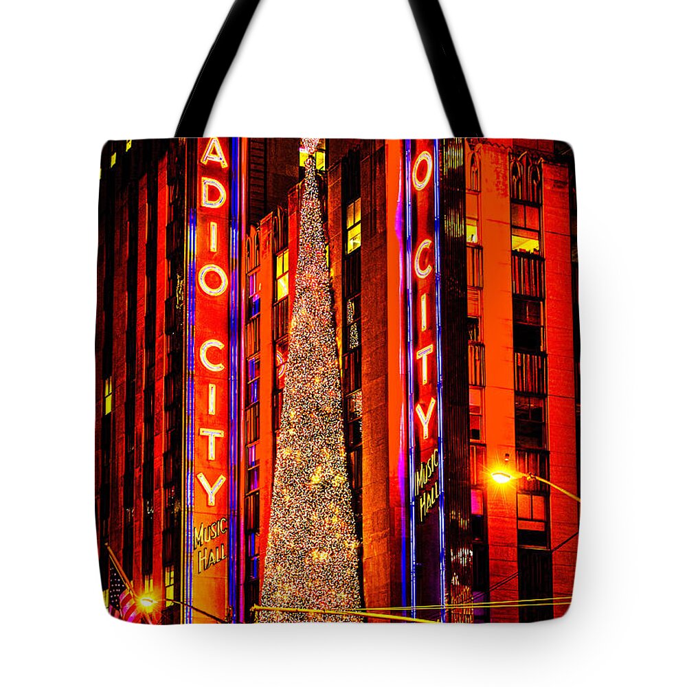 Radio City Tote Bag featuring the photograph Radio City Christmas by Chris Lord