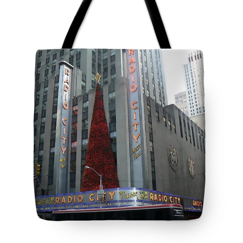 Christmas Tote Bag featuring the photograph Radio City Christmas by Michael Porchik