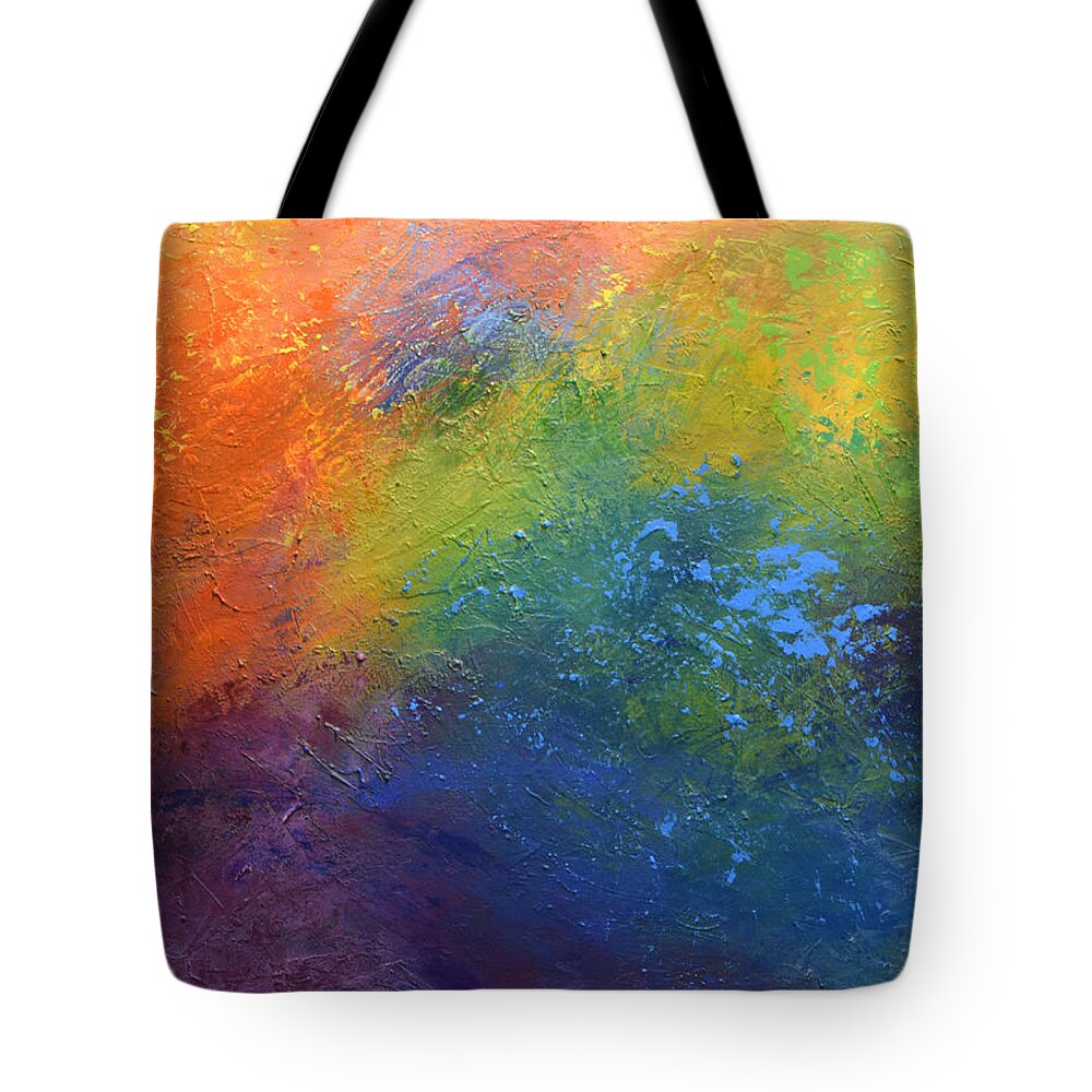 Sky Tote Bag featuring the painting Rainbow Blue by Linda Bailey