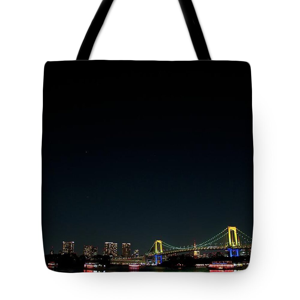 Black Color Tote Bag featuring the photograph Rainbow Bridge by Masakazu Ejiri