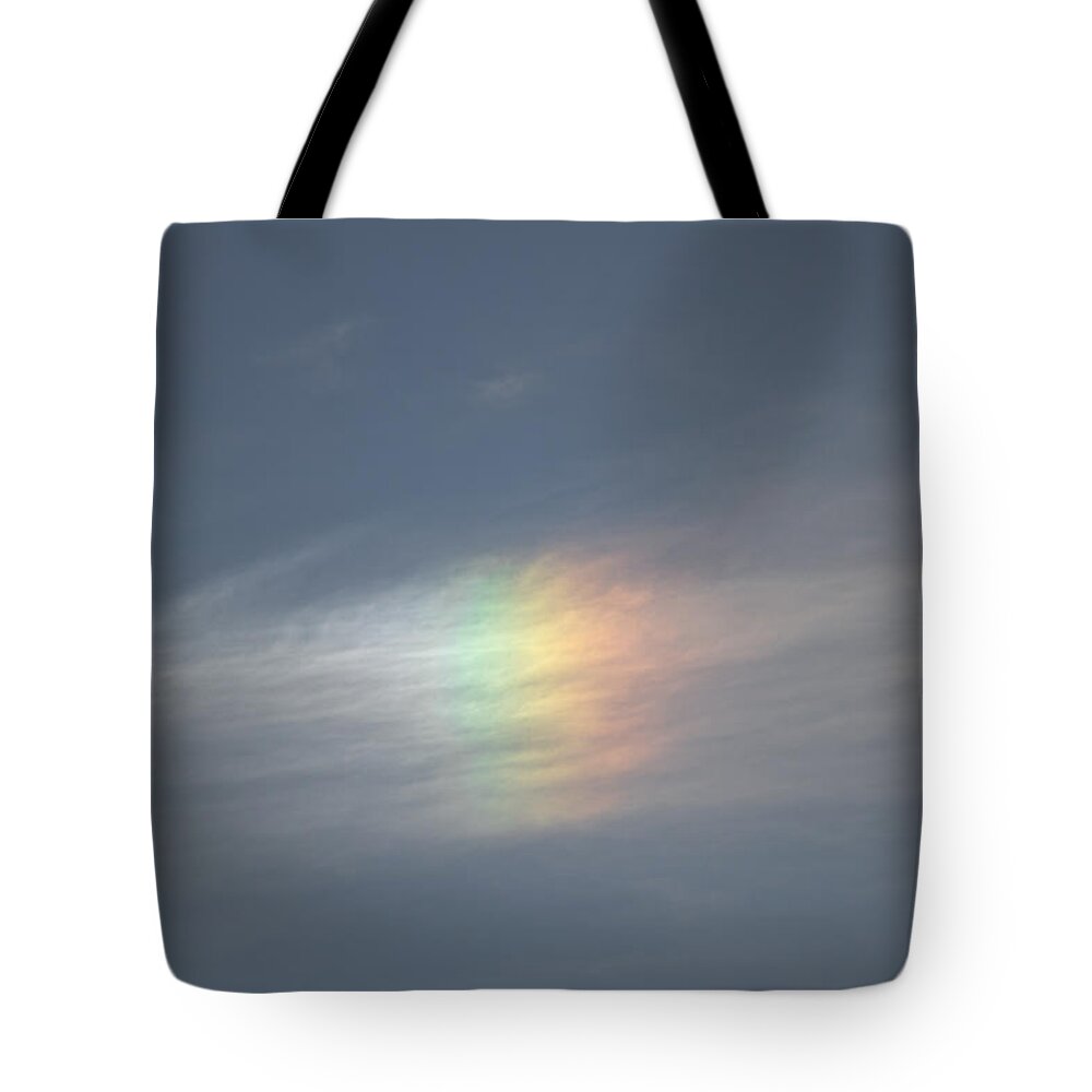 Circumhorizontal Tote Bag featuring the photograph Rainbow in the clouds by Eti Reid