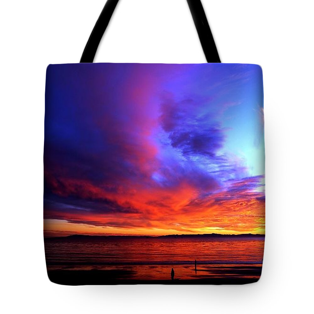 Sunset Tote Bag featuring the photograph Rainbow Sunset by Sue Halstenberg