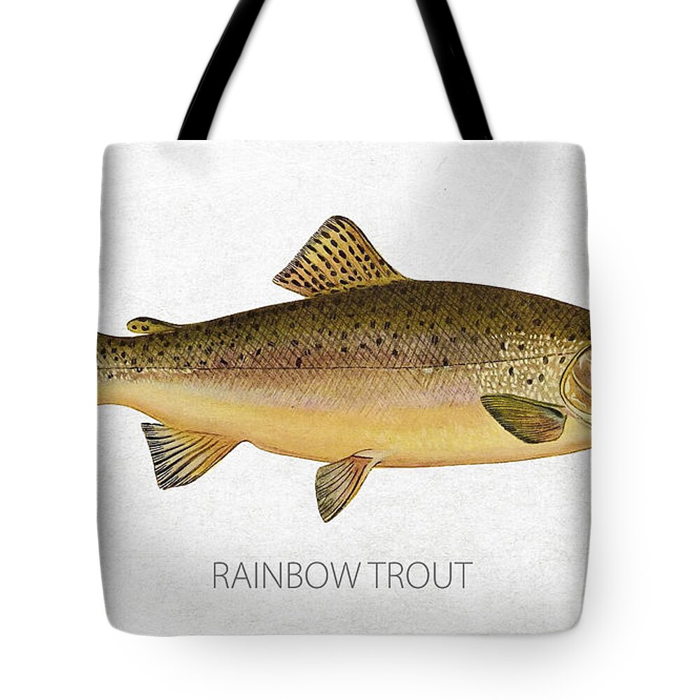 Rainbow Trout Tote Bag featuring the digital art Rainbow Trout by Aged Pixel
