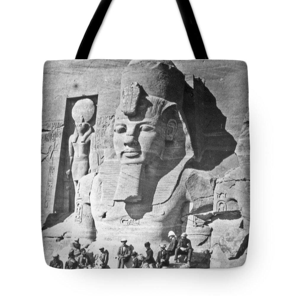 Ramesses The Great Tote Bag featuring the photograph Ramesses Tomb Archilogical Study c 1900 Vintage Photograph by A Macarthur Gurmankin