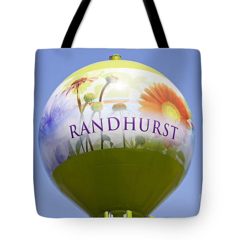 Randhurst Tote Bag featuring the photograph Randhurst Water Tower by Patty Colabuono