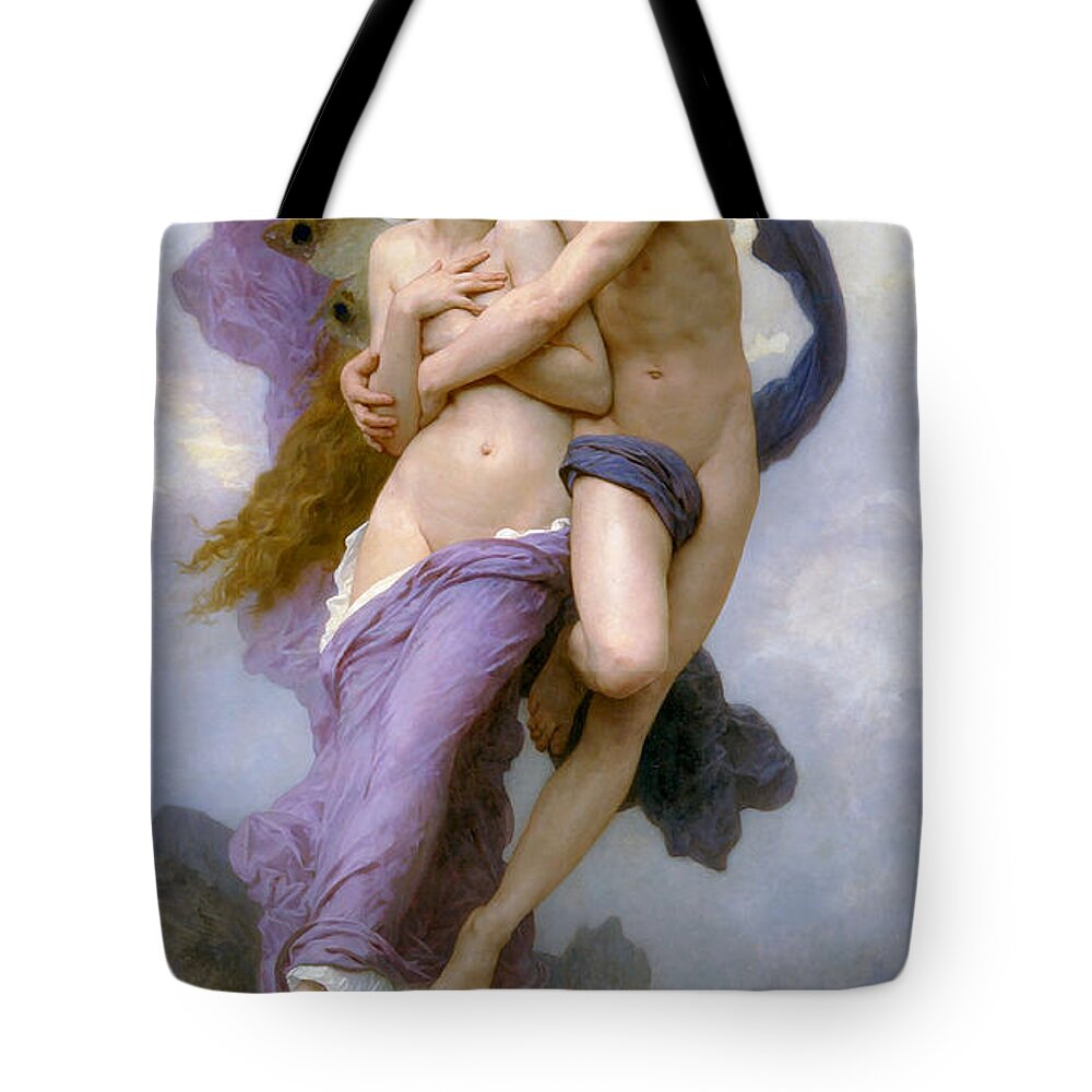 Rapture Of Psyche Tote Bag featuring the painting Rapture of Psyche by William Adolphe Bouguereau