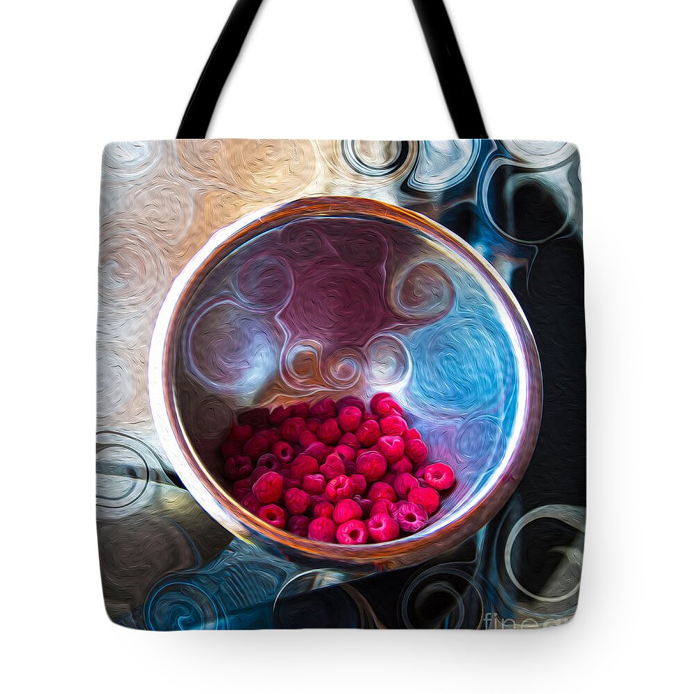Georgia Okeefe Tote Bag featuring the painting Raspberry Reflections by Omaste Witkowski