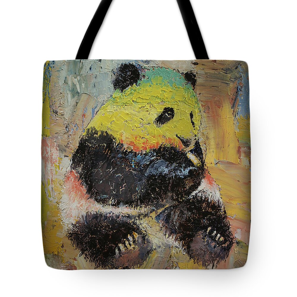 Panda Tote Bag featuring the painting Rasta Panda by Michael Creese