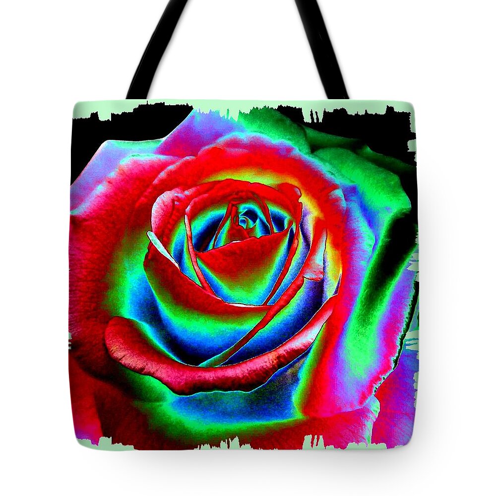 Razzle Dazzle Rose Tote Bag featuring the digital art Razzle Dazzle Rose by Will Borden
