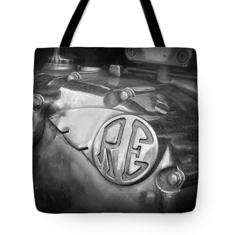 Kelly Hazel Tote Bag featuring the photograph RE Royal Enfield by Kelly Hazel