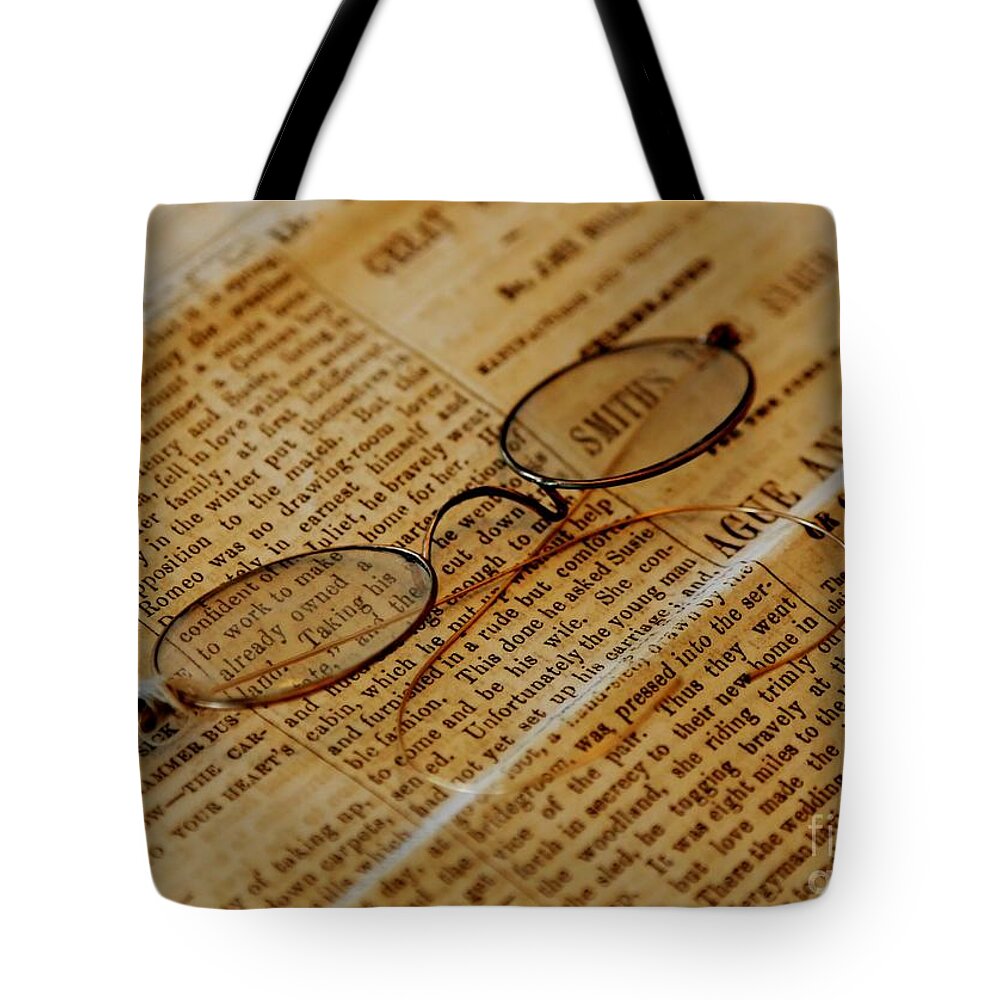 Reading Glasses Tote Bag featuring the photograph Reading Glasses by Carol Groenen