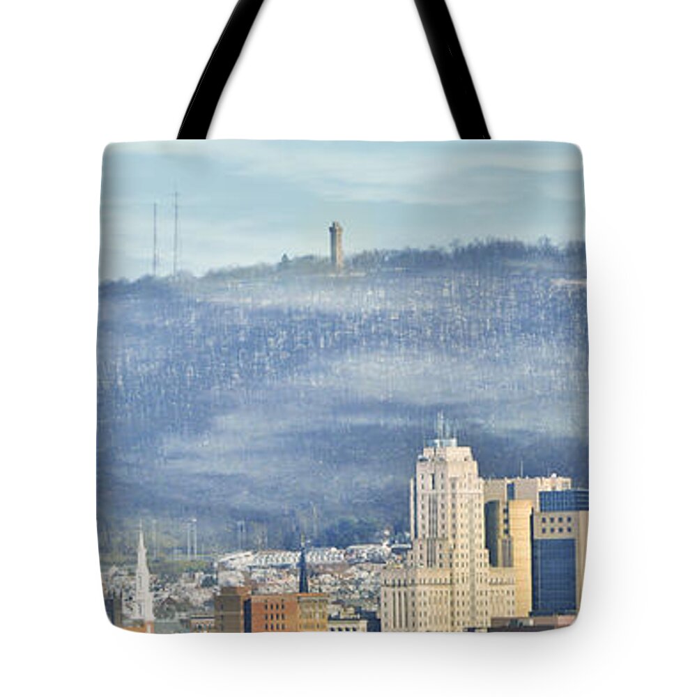 Reading Tote Bag featuring the photograph Reading Skyline by Trish Tritz
