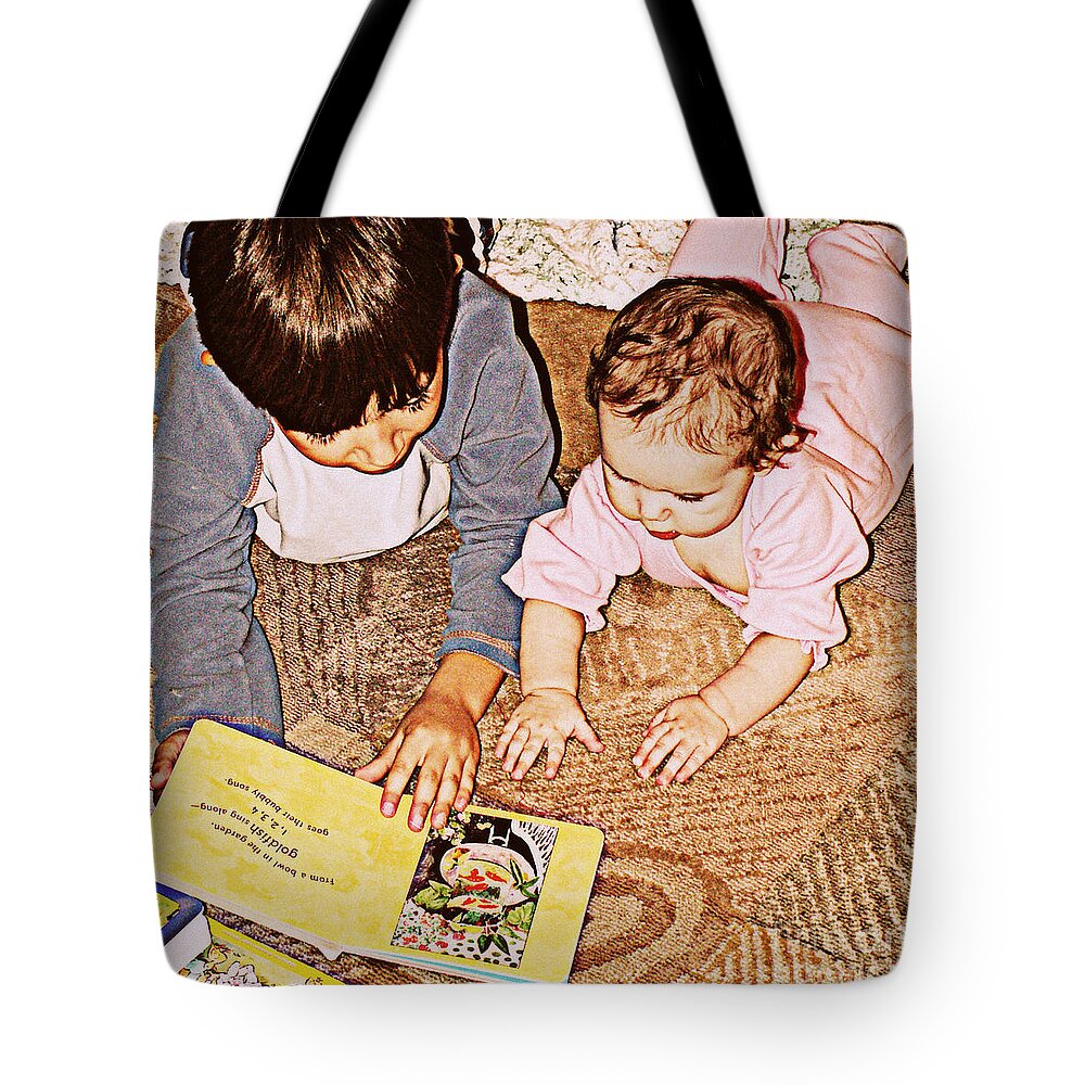 Children's Room Tote Bag featuring the digital art Story Time by Valerie Reeves
